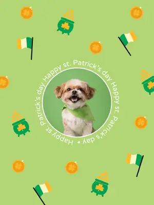 green stickers pattern happy st. Patrick’s day instagram post