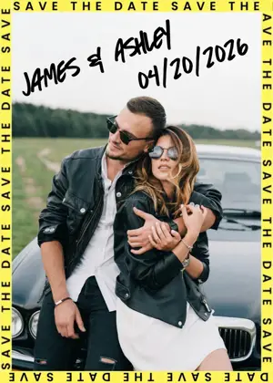 Bold save the date wedding photo template 