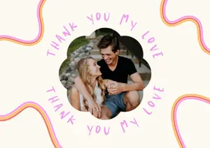 A Picture Of A Man And A Woman Kissing Thank You Template