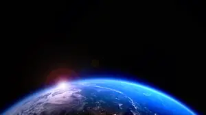 A View Of The Earth From Space At Night Zoom Backgrounds Template
