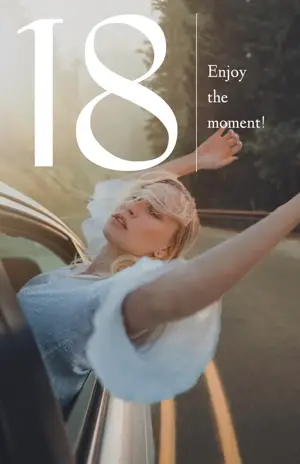 Enjoy The Moment 18 Birthday Celebration Happy Birthday Template