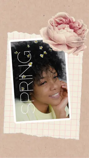 A Woman With A Flower In Her Hair Spring Story Template
