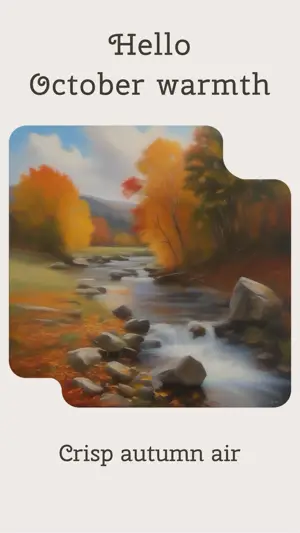 Crisp autumn air hello October Story template