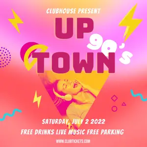 A Flyer For A Club Party With A Woman In The Background Music Template