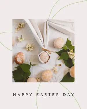 An Easter Card With A Photo Of An Egg And Flowers Happy Easter Template