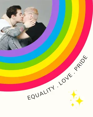 Men Kissing Equality Love Pride Instagram Post Template