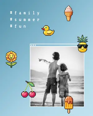 A family photo retro summer template 