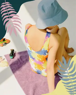 Retro summer photo template