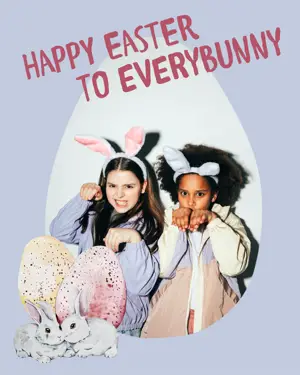  Easter eggs holiday photo greeting card template 
