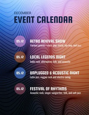 Gradient music events schedule agenda template