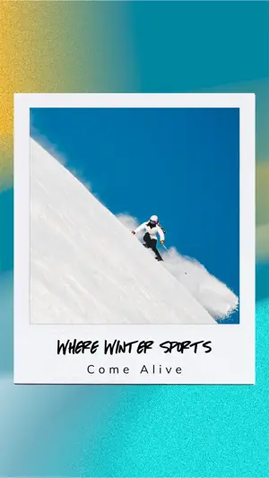 Polaroid photo with blue gradient ‏Olympic Games  Instagram story