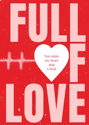 Typographic Valentine’s Day greeting card template