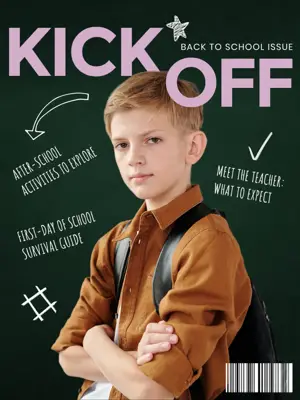 Back to school magic magazine cover template