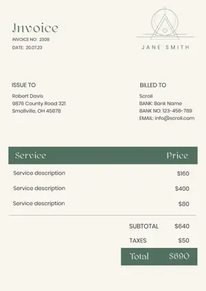  small business bright invoice template 