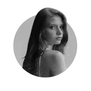 Profile Pic With Woman Black And White Circle Bubble