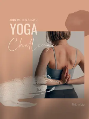 Boho chic style woman yoga mindfulness instagram post template