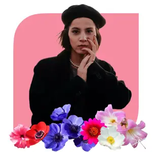 A Woman with pink Background Magic Profile Pics Template