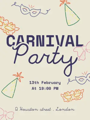 Blue Yellow Retro Vintage Carnival Colorful Playful Carnival Poster 