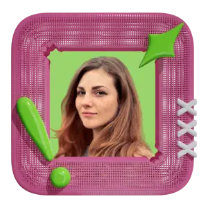 A Woman with a y2k frame Magic Profile Pics Template