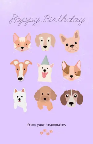 Cute Dogs Wishing Happy Birthday Template