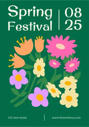 Green and purple Illustrative Garden Festival 