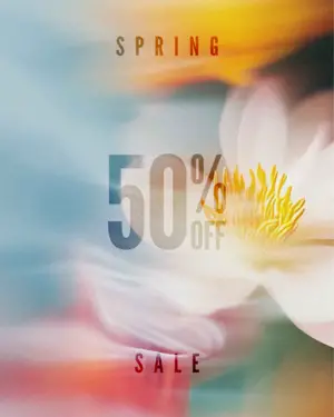 Spring sale blurry flower Instagram post template 