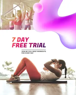 A Woman In A White Shirt Is Doing Exercises On A Yoga Mat Sports Template