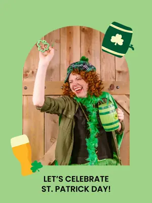 green stickers pattern happy st. Patrick’s day instagram post