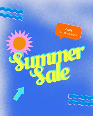 Summer sale retro risograph typography template 