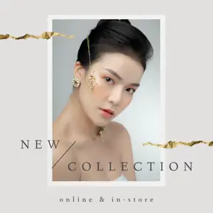 Gold luxury shop fashion jewelry Instagram post template 