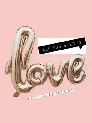 Valentine’s magic photo of gold balloons instagram post template