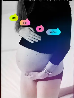 A Pregnant Woman'S Stomach With The Words You Look Perfect On It Notifications Template