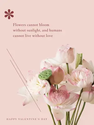 Valentine’s quote magic photo of flowers instagram post template