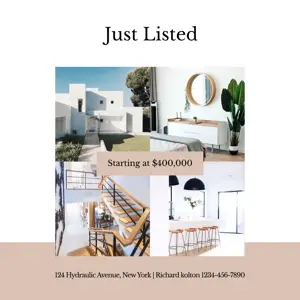 A Collage Of Photos Of A House And A Living Room Real Estate Template