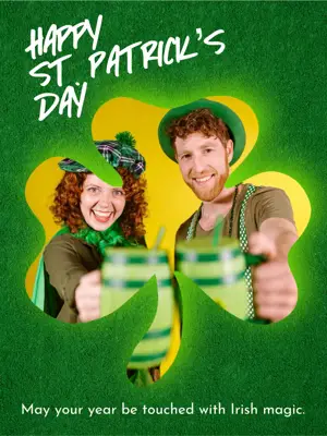 St. patrick's day clover photo shape Instagram post template 