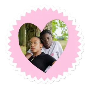 Heart pink cute couple sticker 