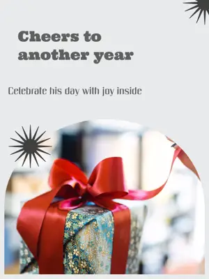 Celebrate his day with joy inside modern sleek Portrait template