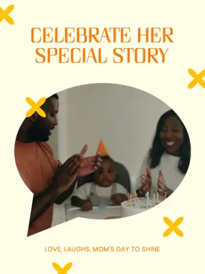 LOVE, LAUGHS, MOM'S DAY TO SHINE regal gold Portrait template