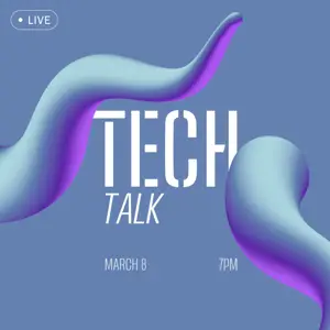 blue 3D tech talk cover Instagram post template