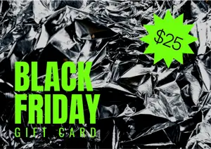 Metallic Black Friday gift card template 