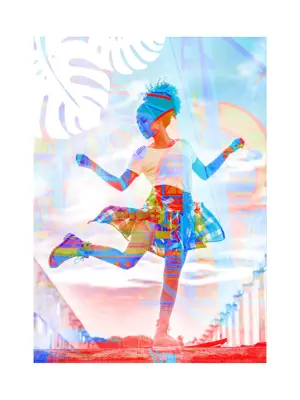 A Girl In A Colorful Dress Is Dancing Carnival Template