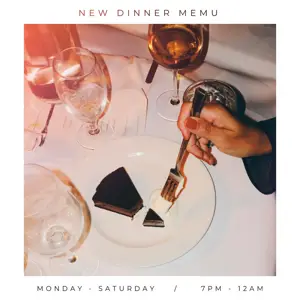 Restaurant dinner Instagram post minimalist template 