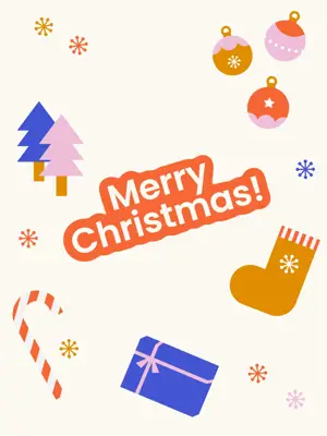 Christmas stickers card background Instagram post template