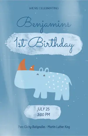 ‏Safari Animals Boy Baby party Invitation 