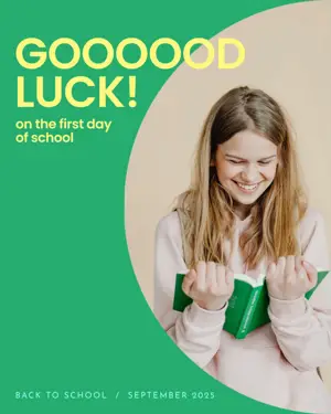 A girl holding a book back to school Instagram template 