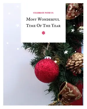 A Christmas Tree With Ornaments Hanging From It Merry Christmas Template