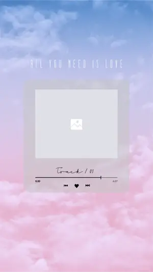 valentine clouds love frame Instagram story template