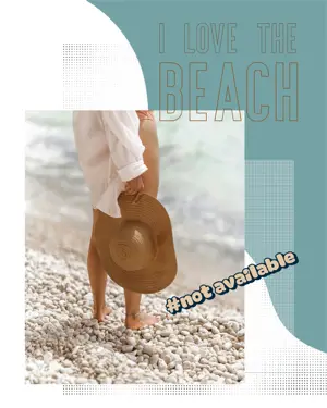 A woman with a summer hat retro summer template 