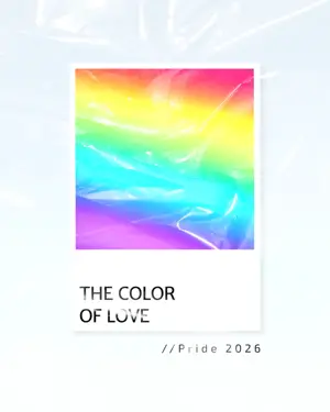 Rainbow polaroid pride month celebration Instagram post template 