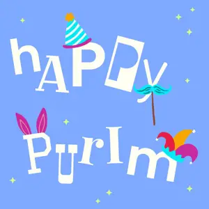 illustrated Purim motifs instagram post template